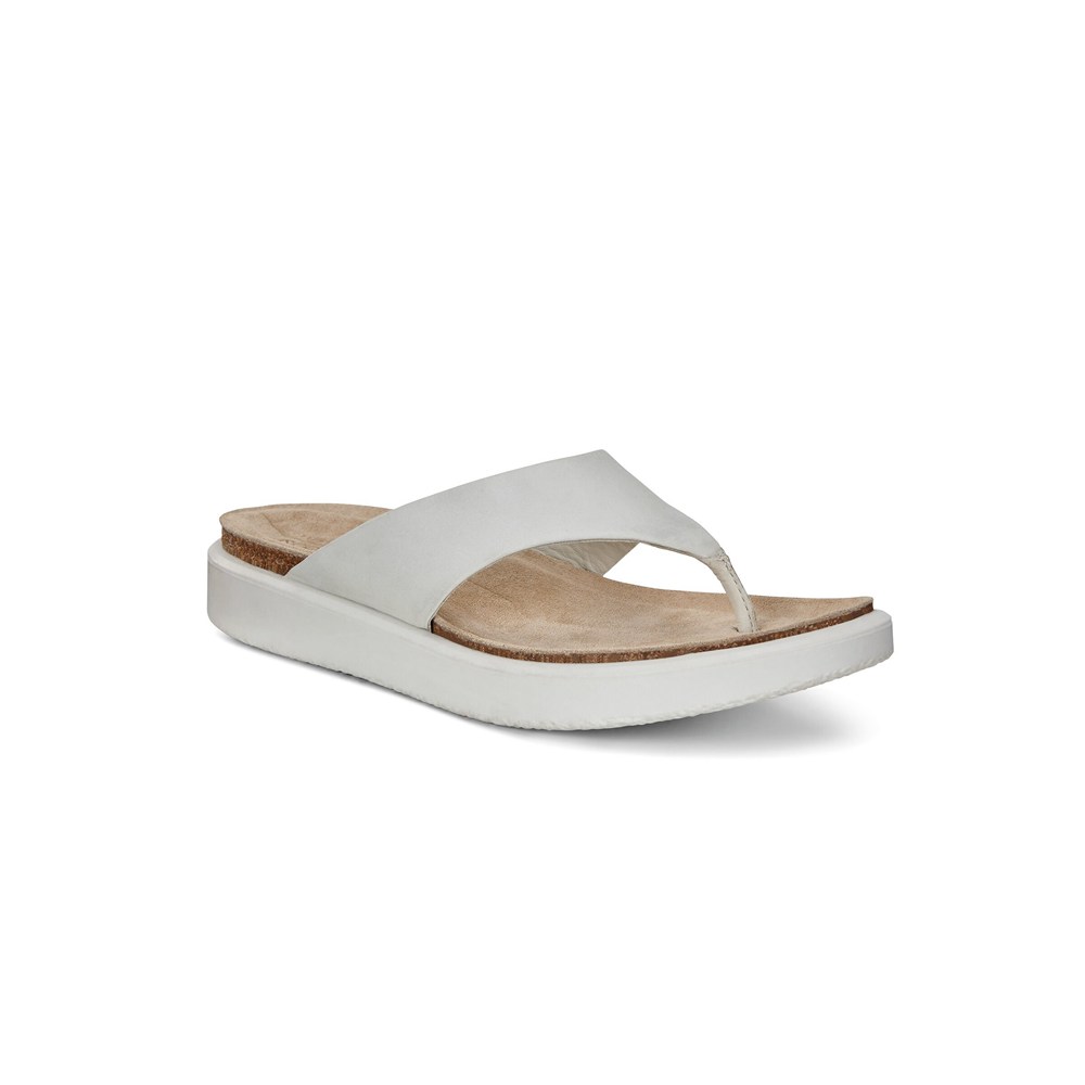 Sandalias Mujer - ECCO Corksphere Thong - Blancos - SFX718326